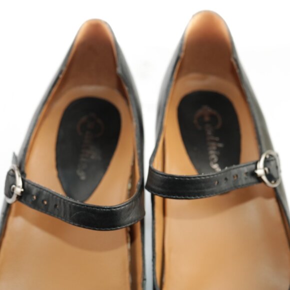 Earthies Womens Shipley Mary Jane Pumps Size 11 Black Leather Block Heel Shoes - Picture 9 of 12
